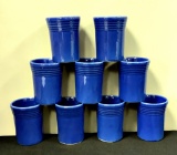 Vintage Fiesta - 9 Tumblers, Blue, 9¾