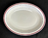 Vintage Fiesta - Red & Blue Striped Platter, 11¼