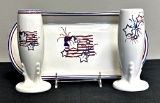 Vintage Fiesta - 4th Of July, 2 Vases & 12