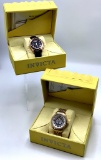 2 Watches - Invicta #3660 Gold Tone & Invicta #9759 Rose Gold Leather Band