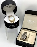 2 Watches - Croton #CR307909 Gold Tone Pave Accents & Croton #CA301142 Dual