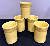Vintage Fiesta - 5 Yellow Tumblers, 3¾