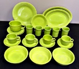 Vintage Fiesta - 23 Pieces Lemon Grass, Largest Platter Is 13½