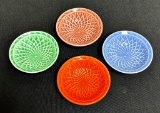 Vintage Fiesta - 4 Harlequin Basketweave Nut Dishes