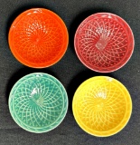 Vintage Fiesta - 4 Harlequin Basketweave Nut Dishes