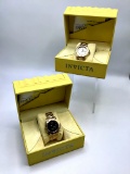 2 Watches - Invicta Elite No Model# Gold Tone & Invicta #9010A (Back Sticke