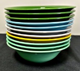 Vintage Fiesta - 11 Homer Laughlin Harlequin Bowls, 6¼