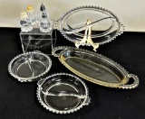 Vintage Imperial Candlewick - Oval Handled Dish, 2 Salt & Pepper Sets, 3 Di