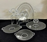 Vintage Imperial Candlewick - Pair Candle Duets, Petit Four Tray W/ Handle,