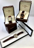 3 Watches - Invicta #3373 Gold Tone/Leather Band, Lucien Piccard #2A-190 St