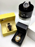3 Watches - Croton #CR307986 Stainless, Croton No Model# Gold Tone & Invict