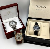 3 Watches - Invicta #4765 Rose Gold/Leather Band, Croton No Model# Stainles