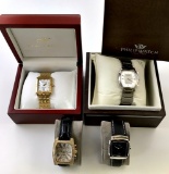 4 Watches - Philip #B253666025 Stainless, Klaus-Kobec #93535 Goldtone, Swis