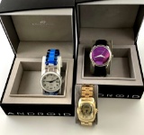 3 Watches - Invicta Lupah #2326 Gold Tone, Android #AD358 Stainless/White &