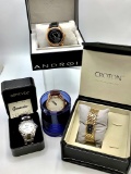 4 Watches - Croton No Model# Goldtone, Genevéx No Model# Stainless, Android