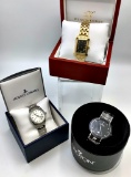 3 Watches - Jacques Lemans #G-125 Stainless, Croton #CR307996 Black/Silver