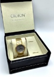 Croton Watch *No Model# Gold Tone Diamond Pave