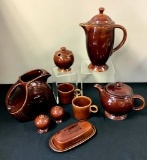 Vintage Fiesta - 13 Pieces, Brown, Coffee Server Is 10½