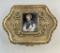 Antique Bronze & Enameled Box W/ Hinged Lid & Religious Portrait In Top - 3