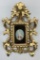 Very Nice Antique Miniature Hand Painted Portrait In Wonderful Water Gilded