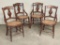 Set Of 4 Victorian Walnut Dining Chairs W/ Burled Wood Backs - 19
