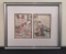 Katsukawa Wood Block Dyptich - Signed, In Frame W/ Glass, 16½