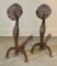 Antique Iron & Brass Andirons - Circa 1800s, From France, Sunburst Design,