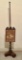 Antique Regency Mahogany Pole Screen W/ Needlework Panel On Turned Supports