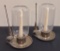 Pair Antique Chambersticks W/ Snuffers & Globes - By Benjamin Brecknell Tur