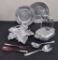 Estate Lot - Metalware Includes: Aluminum, Pewter Etc., Leaf Dish Is 13½