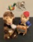 2 Vintage Monkey Toys;     2 Metal Wind-Up Toys