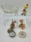 Vintage Glass Candy Container - Donkey W/ Cart;     2 Small Compasses;