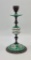 Bronze & Porcelain Candlestick W/ Hand Painted Flowers - Circa 1800s, 8½