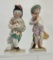 2 Meissen Figurines - Junias & April, Loss On Base, 4¼