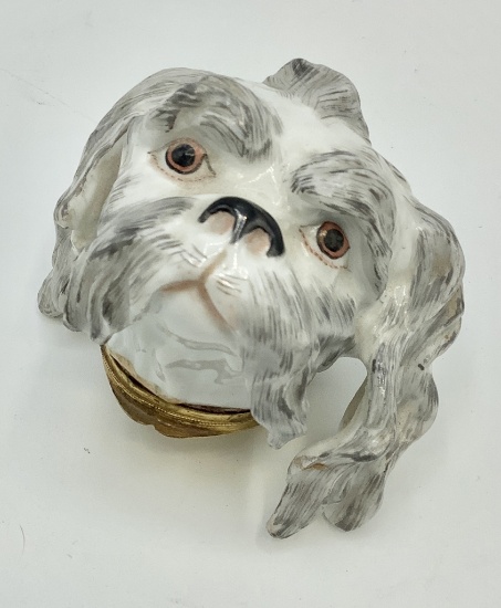Antique French Porcelain Bonbonniere/Snuff Box - Circa Late 1800s, Shape Of