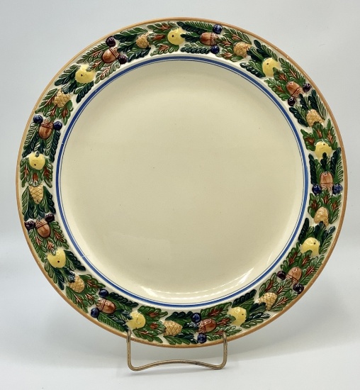 Large Vintage Round Della Robbia Platter - By Titanware England, 12½"