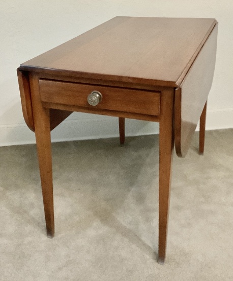 Vintage 1800s Pembroke Style Mahogany Table W/ Drawer - 28"x36"x21" - LOCAL