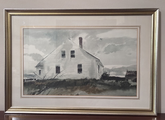 Andrew Wyeth Print - Brad House, In Frame W/ Glass, 17½"x25½"
