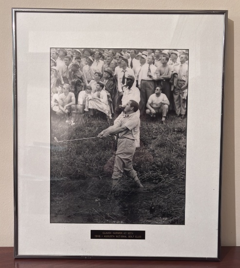 Photo Print - Harmon 13th, 1948, Augusta National Golf Club, In Frame W/ Gl
