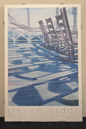 Steven Jordan Poster - Signed Lower Right, In Plexiglass Frame, 30"x30"