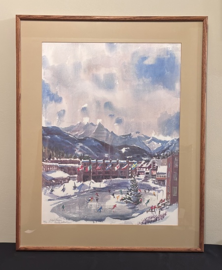 Cecile Johnson Serigraph - Snow Showers, 32/450, In Frame W/ Glass, 32"x25"