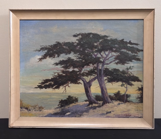 Mary Welch ( Student Of Birger Sandzén) Oil On Canvas - Coastal Scenic, Sig
