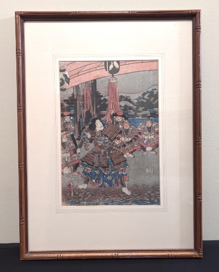 Toyokuni Wood Block - Signed, In Frame W/ Glass, 23"x17"