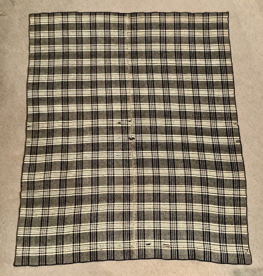 Wool Coverlet - Circa Mid 1800s, 77"x123", As Found, See Photos