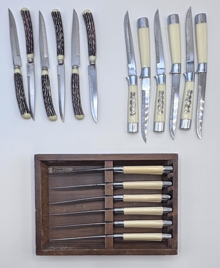 3 Sets Vintage Steak Knives