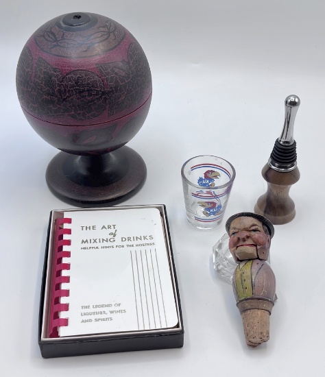 Estate Lot - Includes: Russian String Holder, Misc. Barware