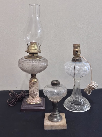 3 Old Oil Lamps