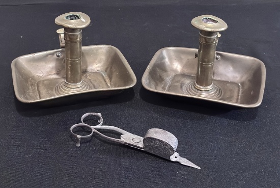 2 Early Candle Chambersticks - Circa Late 1700s To Early 1800s, George III,