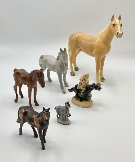6 Horse Figures - (includes: Germany, England, Etc.), Largest Is 8"x8"