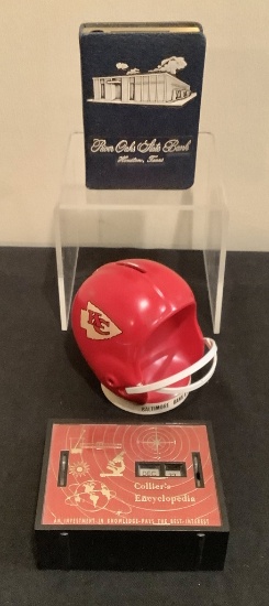 3 Vintage Banks - Includes Radio Bank & KC Chiefs Bank